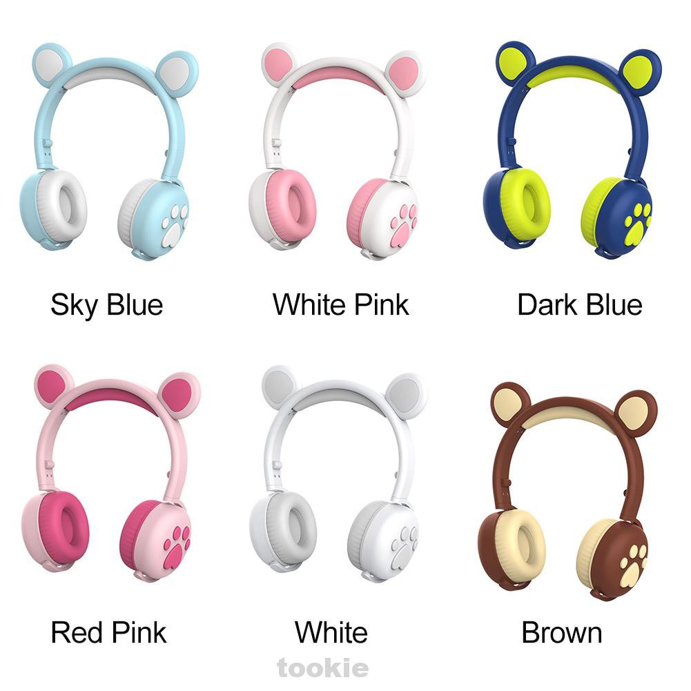 Cute ABS Cartoon Phone Foldable Noise Cancelling Over Ear Bear Shaped Bluetooth Headphone