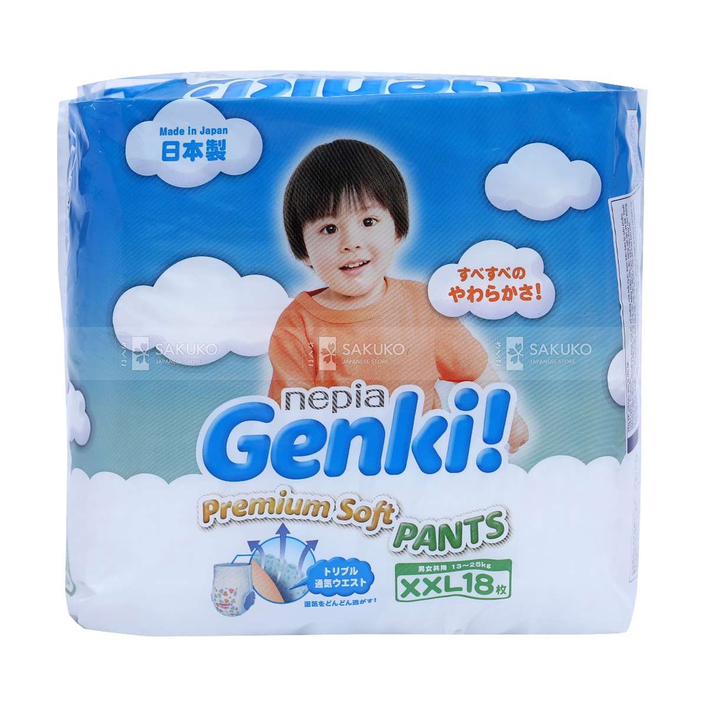 Bỉm Quần Genki Premium Soft Size XXl 18 Miếng Giúp Bé Yêu Thoải Mái Hoạt Động Cả Ngày Mà Không Lo Khó Chịu