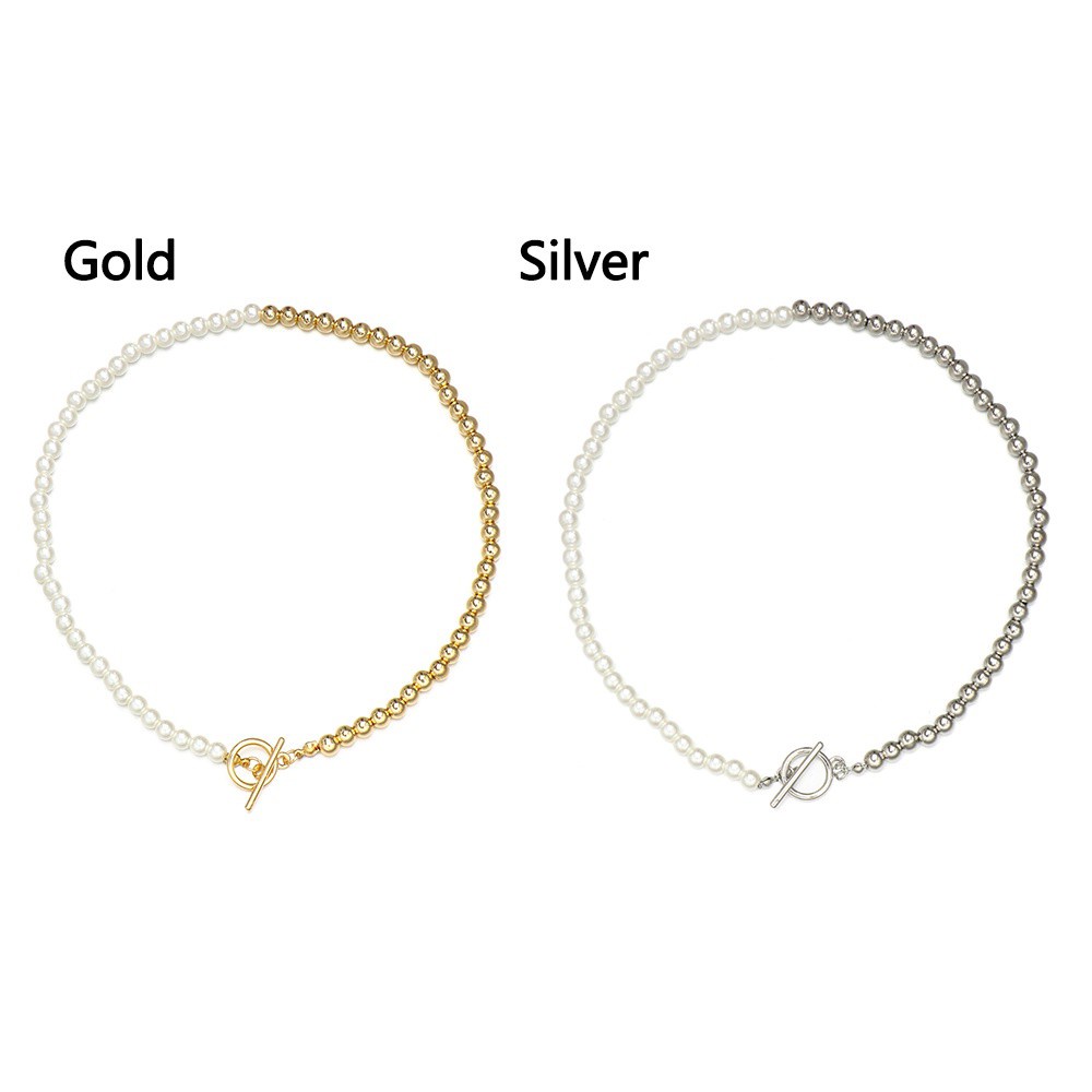 Vòng Cổ Choker Đính Ngọc Trai Nhân Tạo Nhiều Màu Thời Trang Mihan1