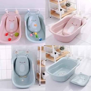 Chậu tắm em bé hình ếch cao cấp có giá đỡ và ngăn để đồ ( hàng đẹp)