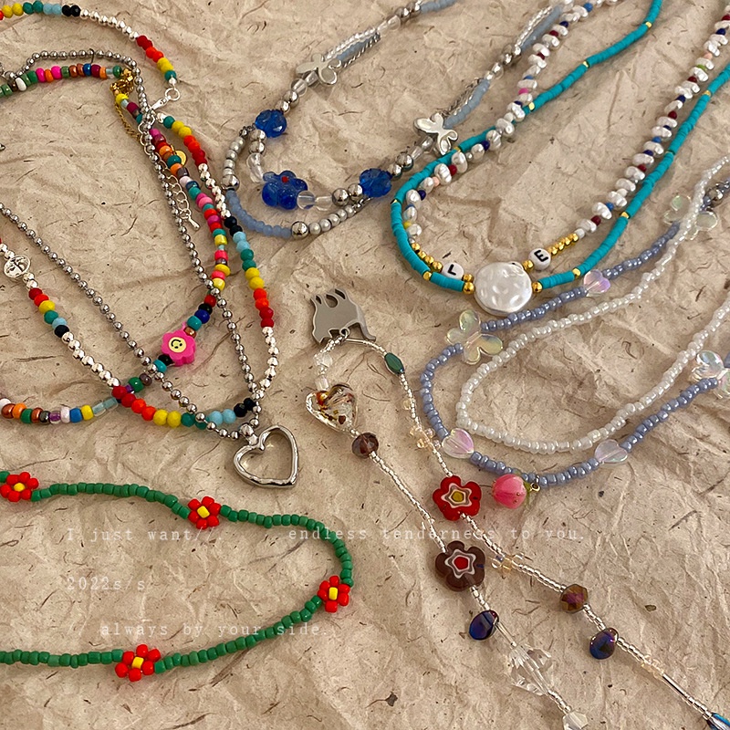 Dây Chuyền Mặt Hình Hoa Và Bướm Đính Ngọc Trai Thời Trang Cho Nữ