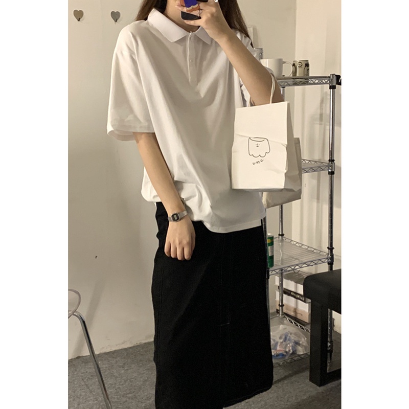 Áo Sơ Mi Polo Nữ Rời Tay Ngắn Unisex Áo Thun Nữ Tay Ngắn Phù Hợp Với Tất Cả Trận Đấu Chắc Chắn