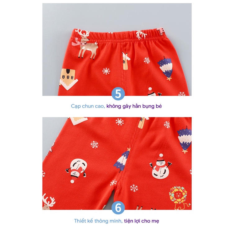Quần áo trẻ em mùa đông bộ nỉ mặc nhà bé gái bộ đồ noel bé trai in hình ngộ nghĩnh mẫu mới 2022