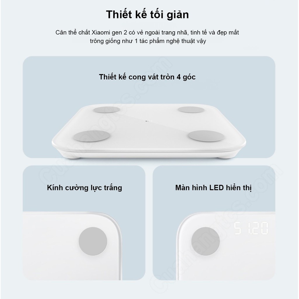 Cân Điện Tử Thông Minh Xiaomi Body Fat Scale 2 Universal [Bảo Hành 1 Đổi 1 Trong 10 Ngày - Bảo Hành 1 Năm]