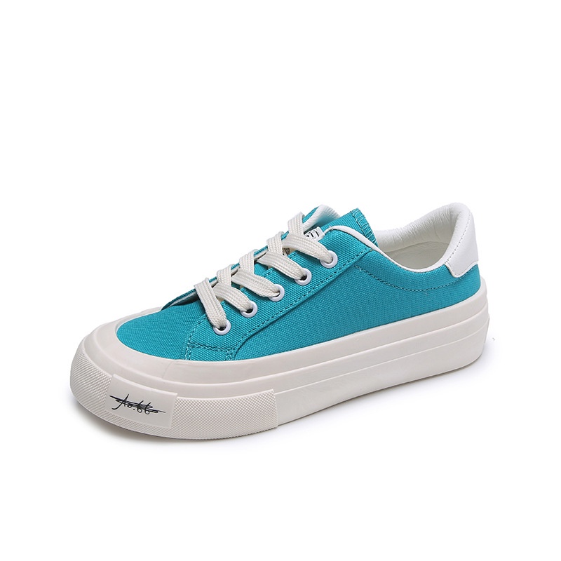 Giày thể thao sneaker nữ đế bằng bánh mì chất liệu canvas xinh xắn giặt không phai màu