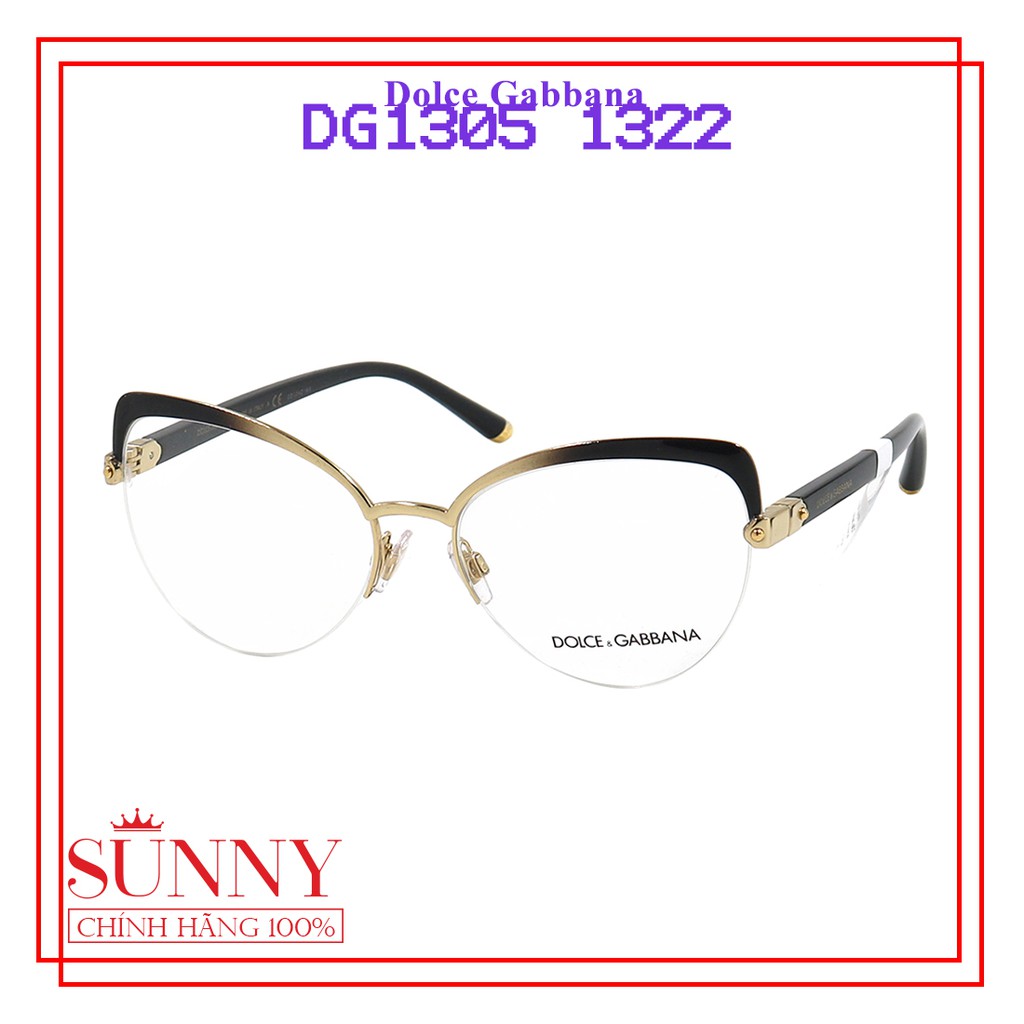 Gọng kính nam nữ chính hãng Dolce &amp; Gabbana DG1305 màu sắc thời trang, thiết kế dễ đeo bảo vệ mắt