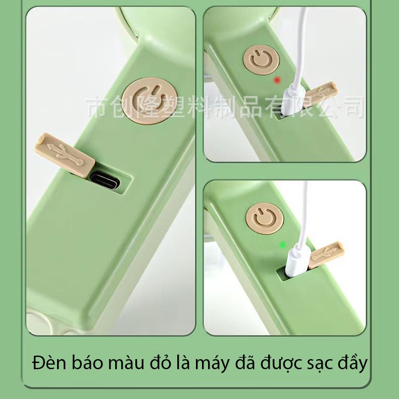 Máy xay cầm tay đa năng 4in1 - Máy thái lát rau củ, tỏi ớt - Lưỡi dao kép - Cổng sạc USB