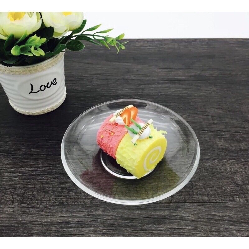 Dĩa bánh kem/ dĩa lót ly/ dĩa trưng bày trơn thuỷ tinh bao đẹp