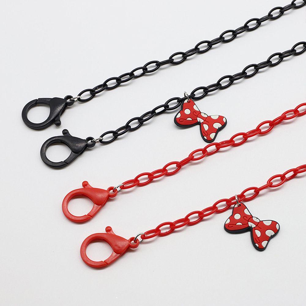 Dây Xích Acrylic Màu Đen Đeo Mắt Kính Hình Chuột Mickey Bảo Vệ Mắt Kính