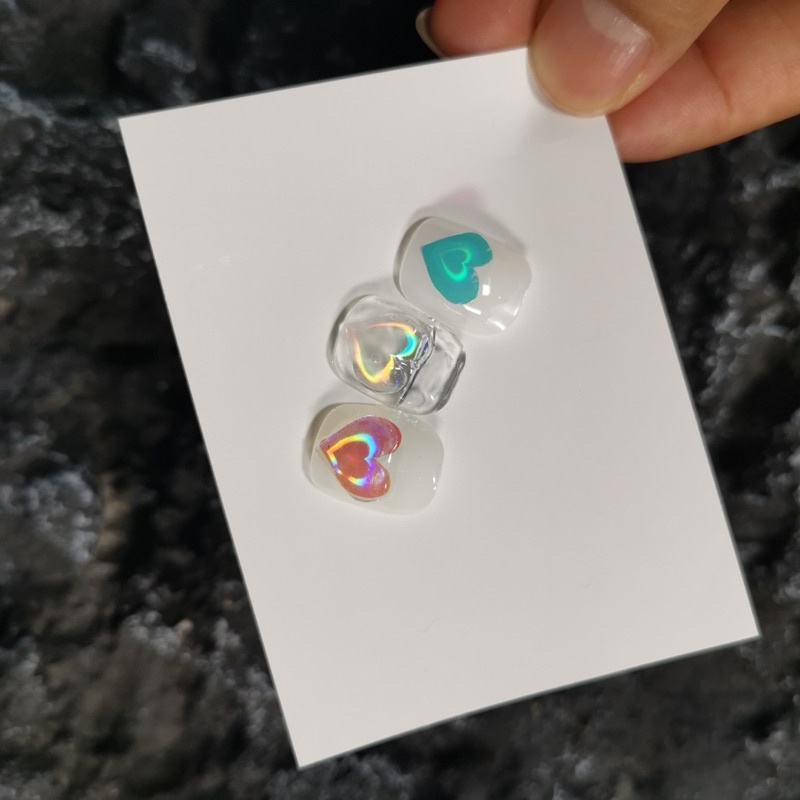 sticker trái tim dạ quang lấp lánh phát sáng siêu hot dán móng tay nail