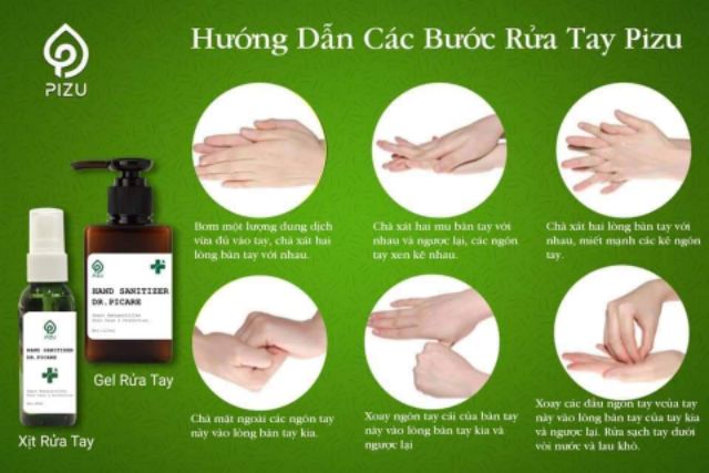 [Giá Hỗ Trợ] Gel rửa tay khô sát khuẩn Pizu được cấp phép của Bộ Y Tế