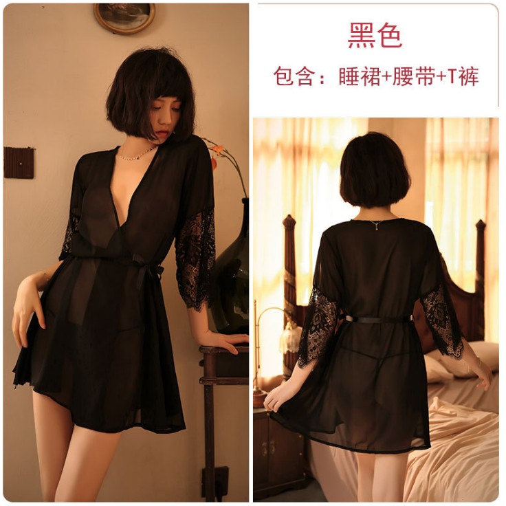 Áo choàng ngủ cao cấp phối ren VN102