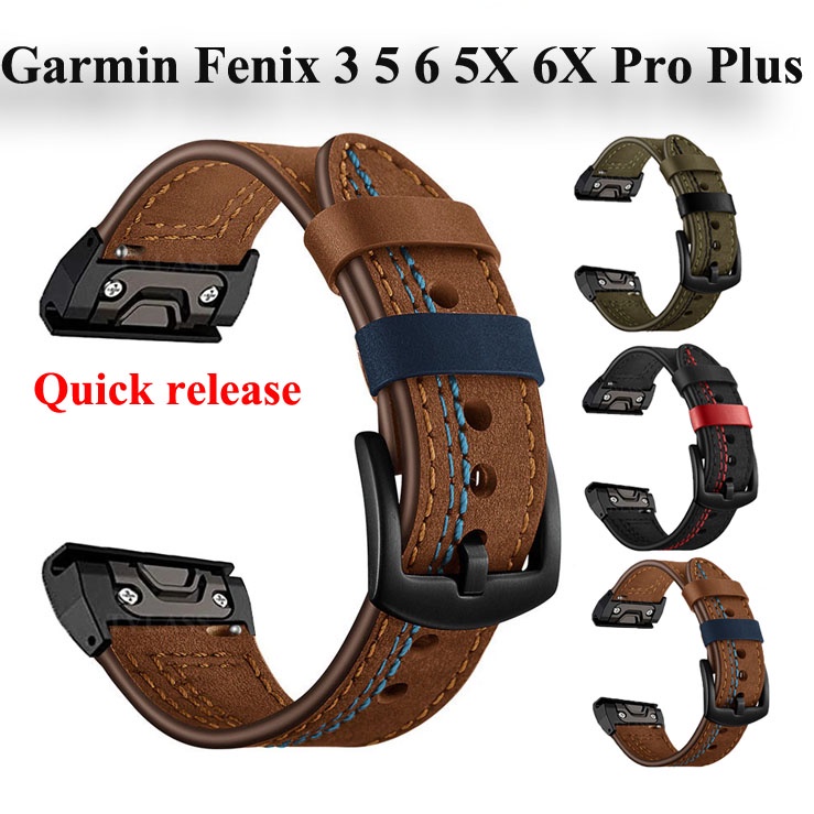 Dây đeo đồng hồ bằng da thay thế cho Garmin Fenix 5X Plus 5 Fenix 6X Pro 6 3 HR Approach Forerunner 935 945 26mm 22mm