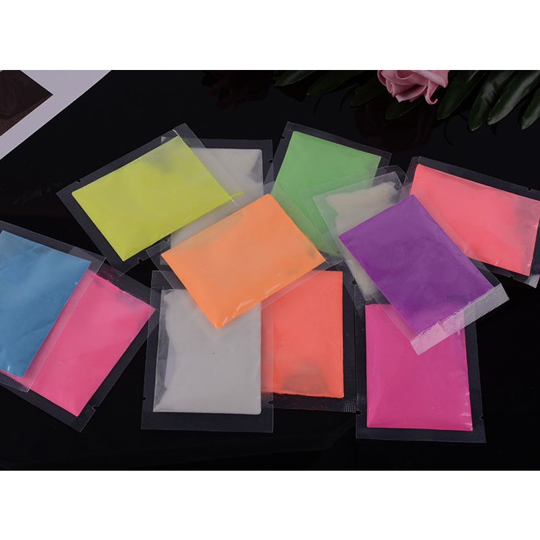 Set 9 Túi Bột Màu Dạ Quang Để Làm Resin, Handmade, Trang Trí