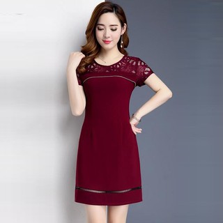 Đầm Suông Nữ Phối Ren Thanh Lịch