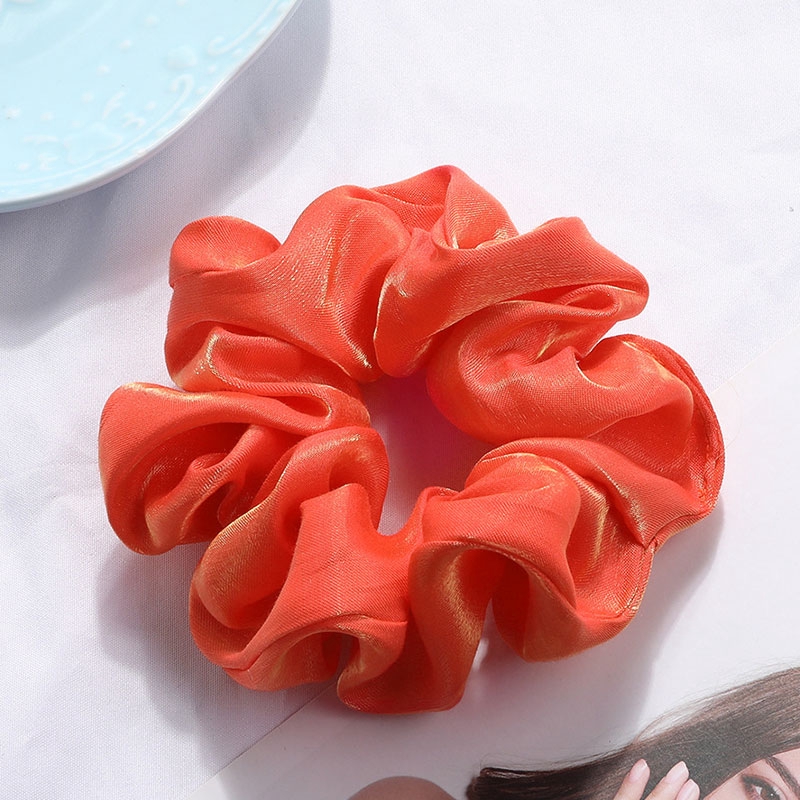 Dây buộc tóc đuôi ngựa chất liệu lụa satin màu trơn thời trang co giãn tiện dụng