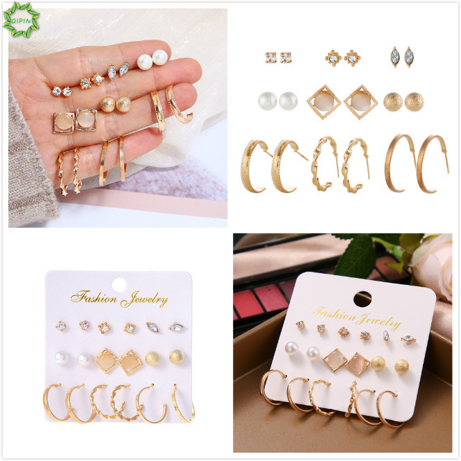 Set 9 cặp bông tai thời trang Bohemia cho nữ