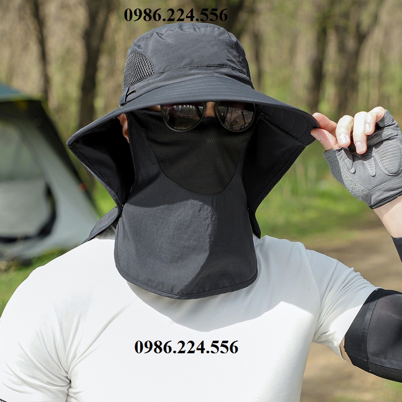 Mũ golf nam chống nắng thoáng khí chống thấm nước có dây điều chỉnh kèm khẩu trang MN005