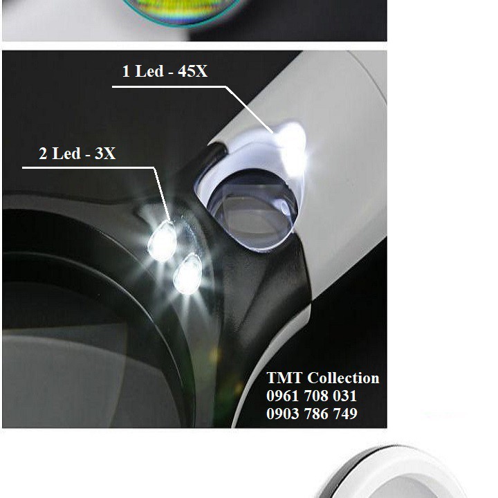 Kính Lúp kép có đèn led, độ phóng đại 3X và 45X - TMT Collection - SP001254