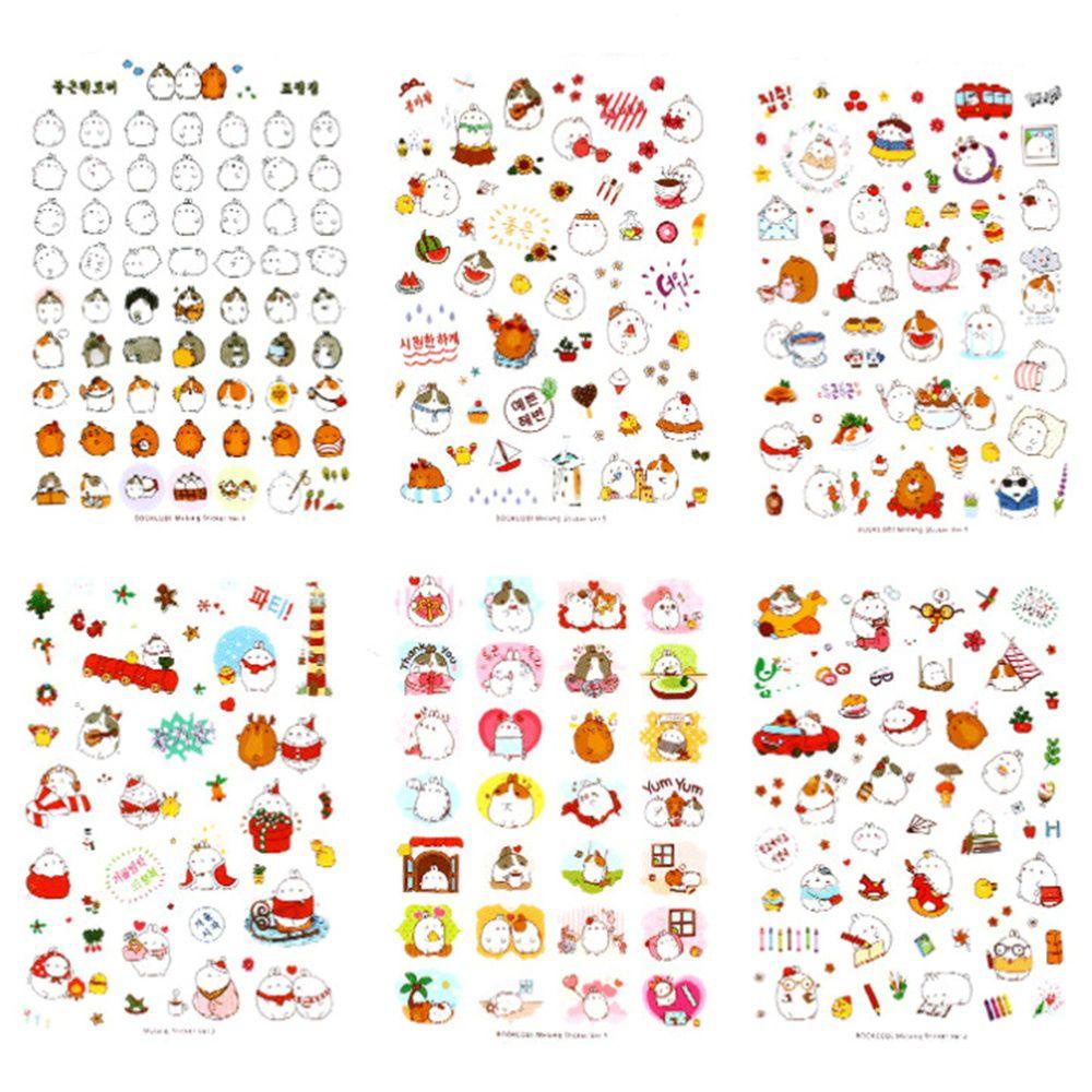 PEWANY Sticker Dán Trang Trí Laptop / Điện Thoại Hình Thỏ Molang Đáng Yêu