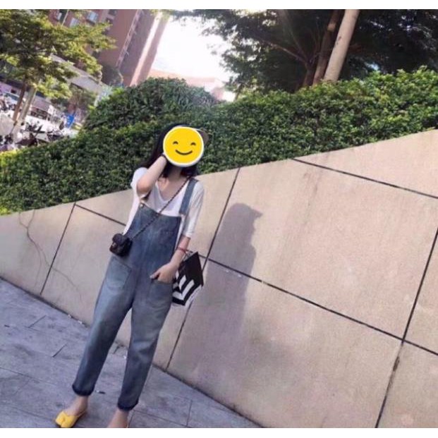 [ Sẵn s M 2xl 4xl ] Quần yếm bò jeans ulzzang có size bigsize / quần yếm ống suông rách gối xịn | BigBuy360 - bigbuy360.vn