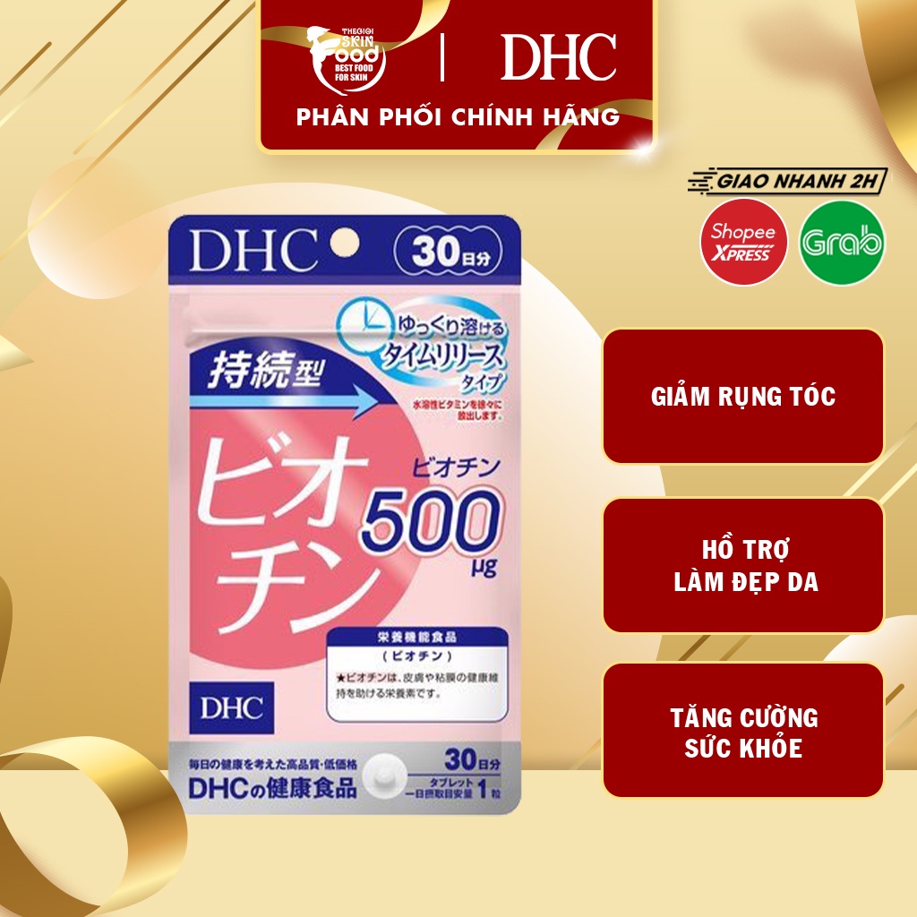 [Gói 30 Viên/30 Ngày] Viên Uống DHC Biotin Ngăn Rụng Tóc Sustained Release Biotin
