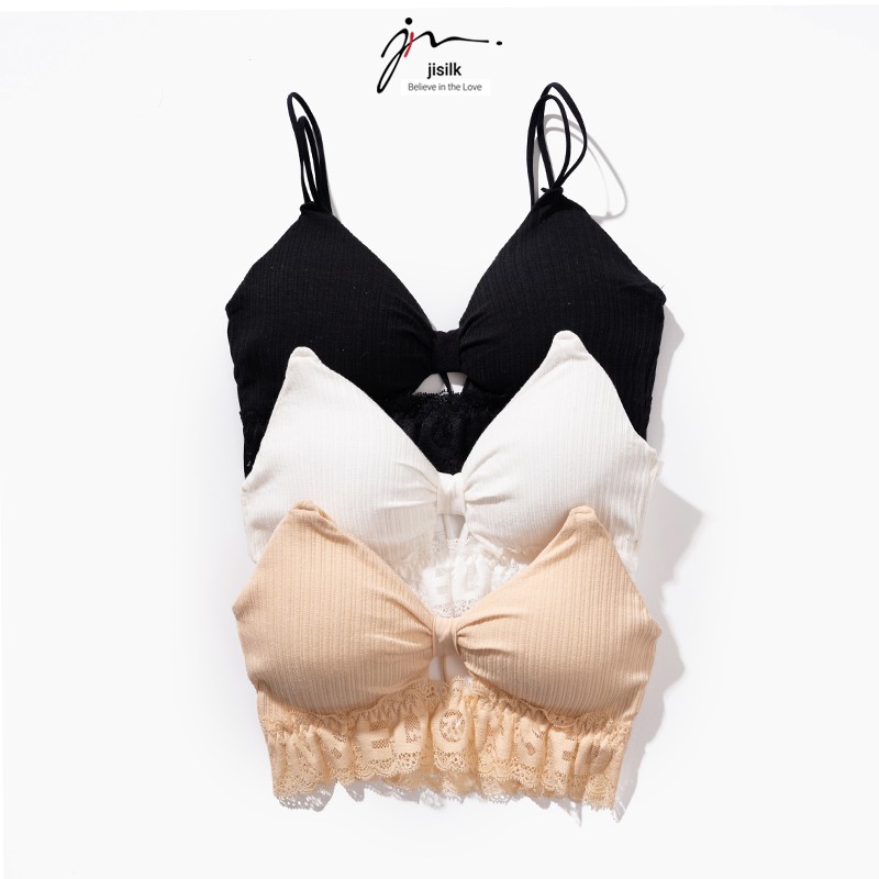 Áo bra ren hai dây nữ, áo tập yoga gym cotton có đệm lót ngực gợi cảm RENNA P.BRA-01 - jisilk