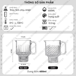 Ly, cốc thủy tinh uống nước cà phê 650ml