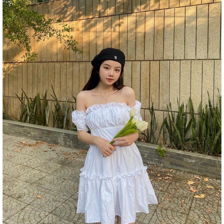 ĐẦM MIMI TRỄ VAI VẢI DÀY LƯNG CHUN