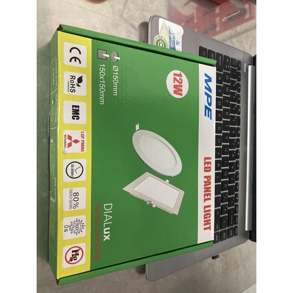 MPE - Đèn led panel âm trần tròn 12w trắng, vàng, trung tính, 3 chế độ MPE RPL-12