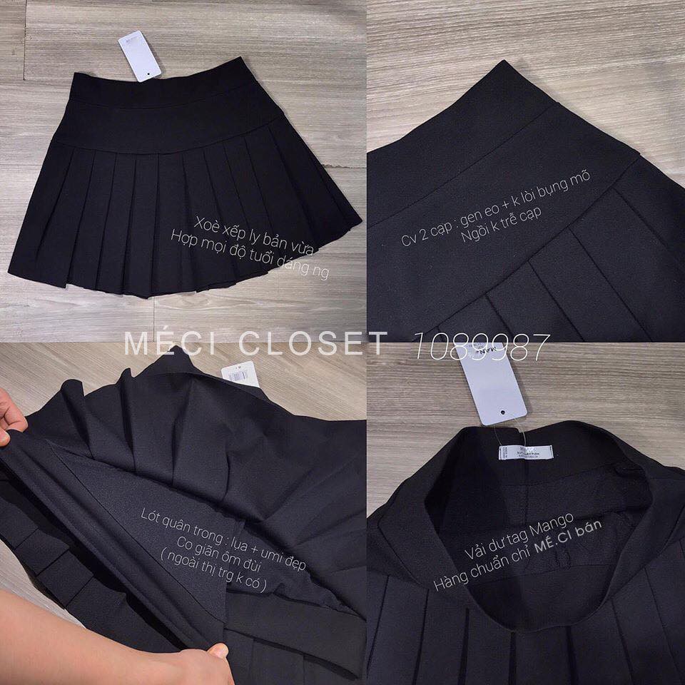Chân váy ngắn xếp ly cạp cao, có lớp quần trong, chất umi cực đẹp | BigBuy360 - bigbuy360.vn