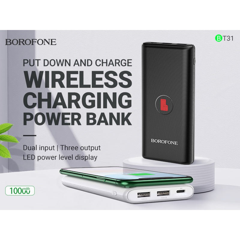 Sạc Dự Phòng Không Dây 10000mah Borofone BT31 - Hỗ Trợ Sạc Nhanh PD+QC - Bảo Hành Chính Hãng 12 Tháng | BigBuy360 - bigbuy360.vn