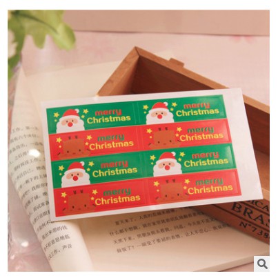 Set 8 nhãn dán trang trí túi bánh, hộp bánh chủ đề Noel, Xmas mẫu 2