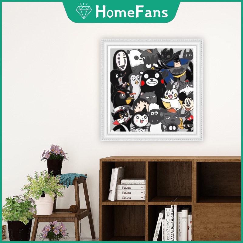 Tranh Đính Đá 5D Tự Làm Hình Doraemon Trang Trí Nhà Cửa 30x30cm/40x40cm/50x50cm