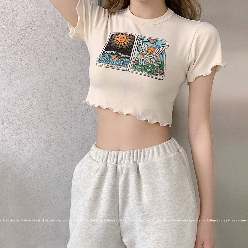 Áo thun croptop nữ tay ngắn Emilyshop