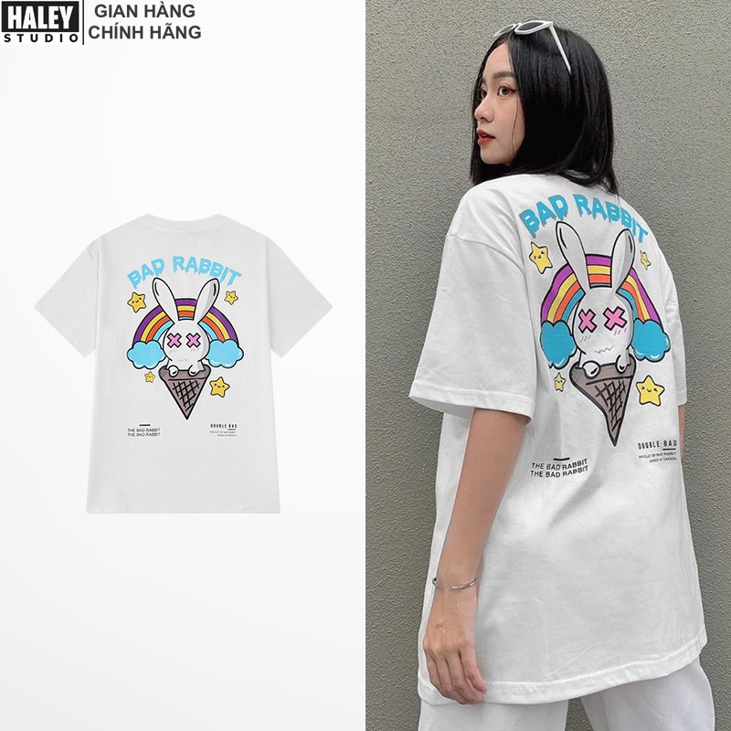 Áo Thun Ice cream Bad rabbit Unisex Form Rộng Nam Nữ phong cách Hàn Quốc TN475 Haley