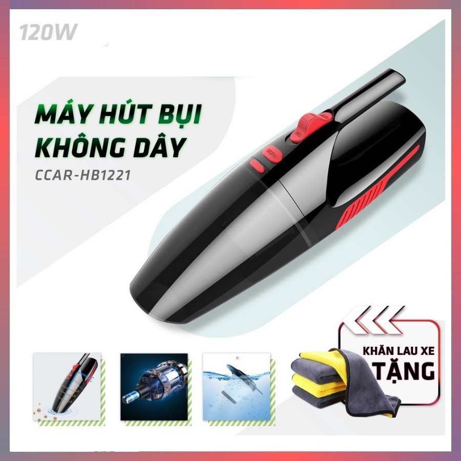 Máy Hút Bụi Cầm Tay ⚡️𝐅𝐑𝐄𝐄𝐒𝐇𝐈𝐏⚡️ Máy Hút Bụi Mini Không Dây  Hút Sạch Bụi Min, Lông Chó Mèo Và Ga Gối, 120W-BH1 năm