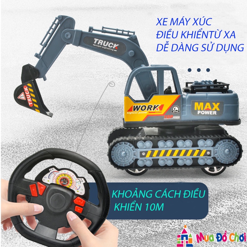 Đồ chơi Xe máy xúc điều khiển từ xa dành cho các bé / xe điều khiển