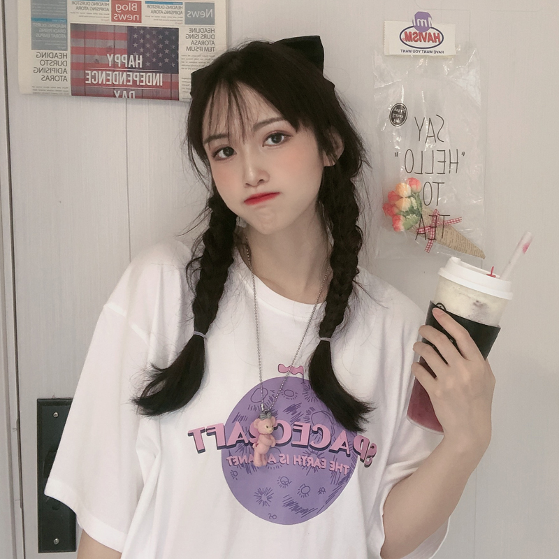 Áo thun unisex tay lỡ form rộng 2021, Áo phông nữ đẹp màu trắng, đen chất cotton xịn thời trang Quảng Châu Order | BigBuy360 - bigbuy360.vn