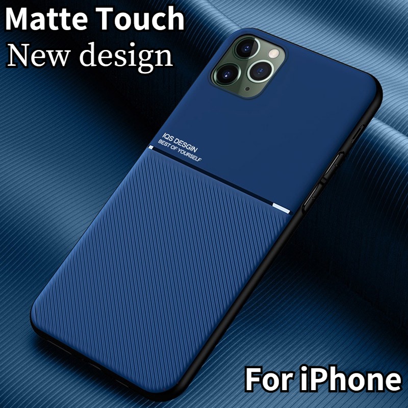 Ốp Điện Thoại TPU Phối Da Mềm Nhám Chống Sốc Cho iPhone 13 12 11Pro Max SE2 X XR XS Max 8 7 6s 6 Plu