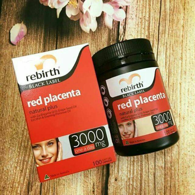 Viên uống nhau thai cừu đỏ rebirth red placenta 3000mg