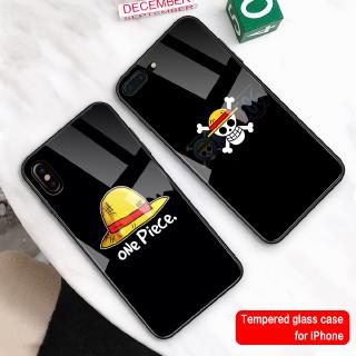 Ốp lưng kính cường lực 9H One Piece cho Iphone 11 Iphone 6 6s 7 8 Plus X Xr Xs Max 11 Pro Max