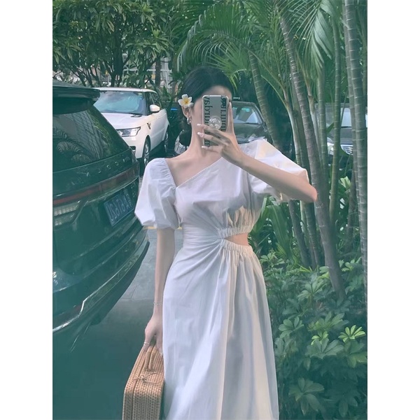 Váy midi hở eo phong cách nữ tính sống ảo cực xinh