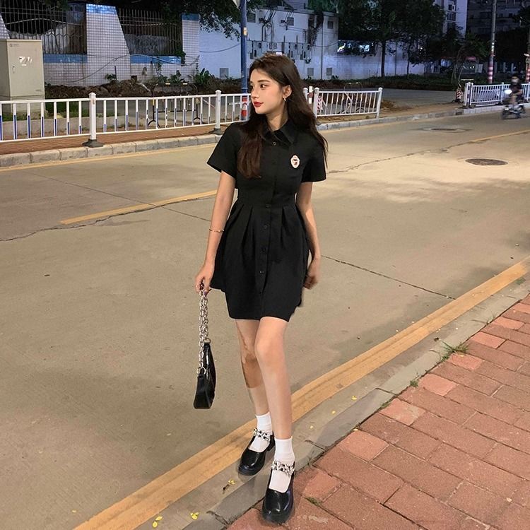 COZOK Đầm Chữ A Hở Lưng Màu Đen Dành Cho Nữ