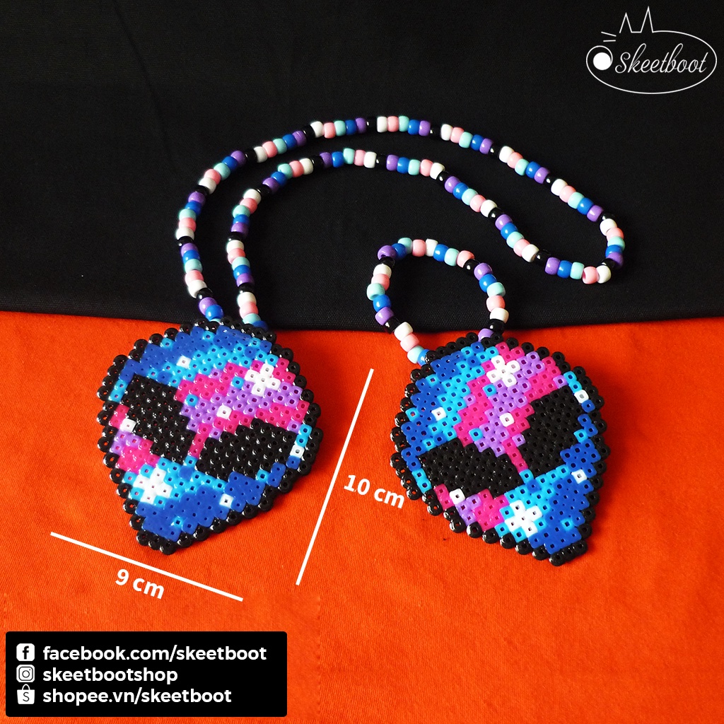 Vòng kandi perler Alien galaxy CÓ ĐÈN LED - vòng cổ kandi phụ kiện rav