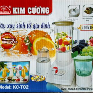 MÁY XAY SINH TỐ KIM CƯƠNG KC- T02 3 cối Ly Thủy Tinh