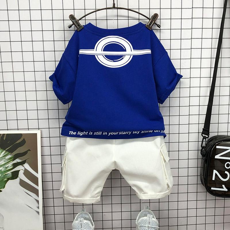 Bộ Quần Áo Mùa Hè Tay Ngắn Phong Cách Phương Tây Thời Trang Cho Bé Trai