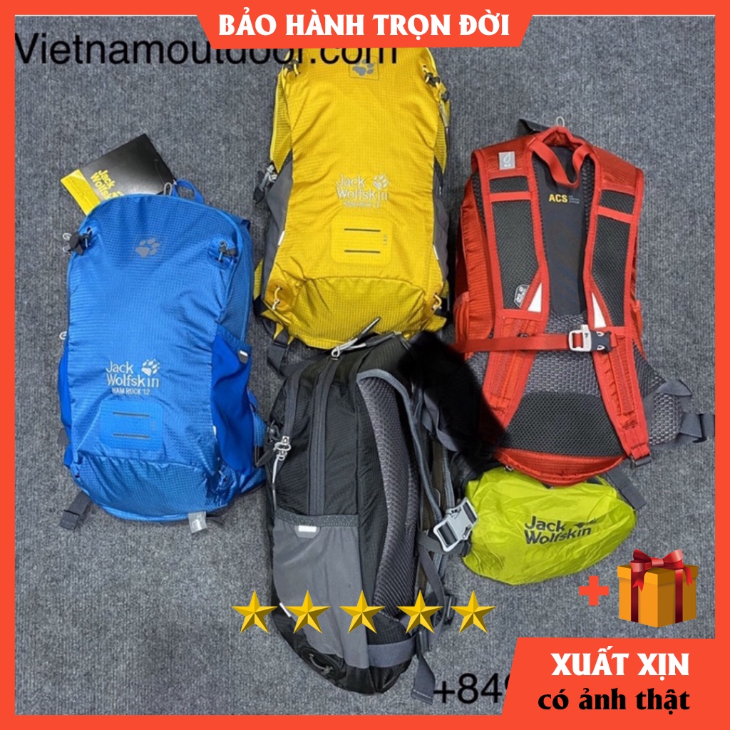 Balo du lịch phượt trekking Jack Wolfskin VELOCITY - HAMROCKS 12L - balo nam leo núi hiking nhỏ xinhBẢO HÀNH TRỌN ĐỜI