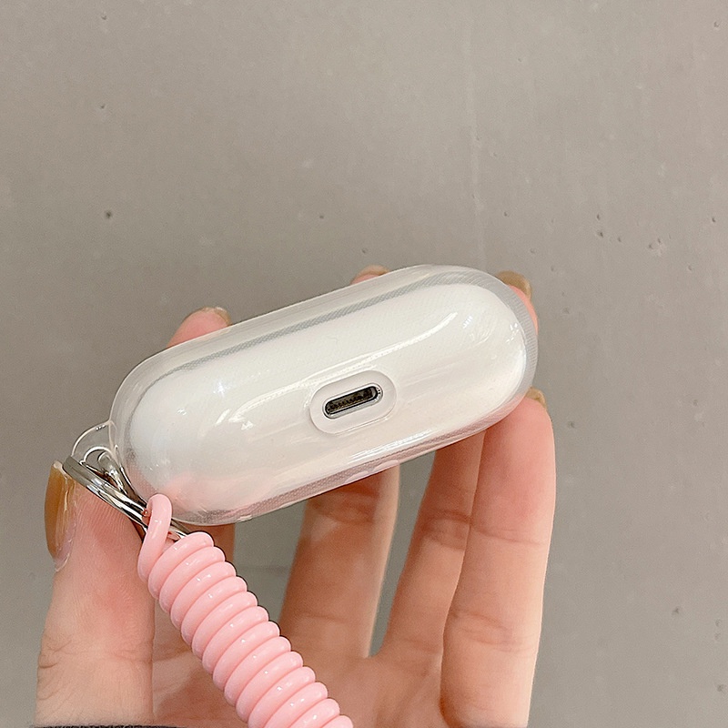 Vỏ Bảo Vệ Hộp Sạc Tai Nghe airpods 1 2 Pro 3rd Generation Pro 1/2 Trong Suốt Chống Sốc Họa Tiết Hoạt Hình Kèm Dây Đeo Kiểu Nhật Hàn