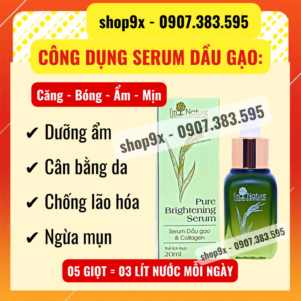 Serum Dầu Gạo &amp; Collagen I'M NATURE – Làm Sáng Và Tái Tạo Da 20ml